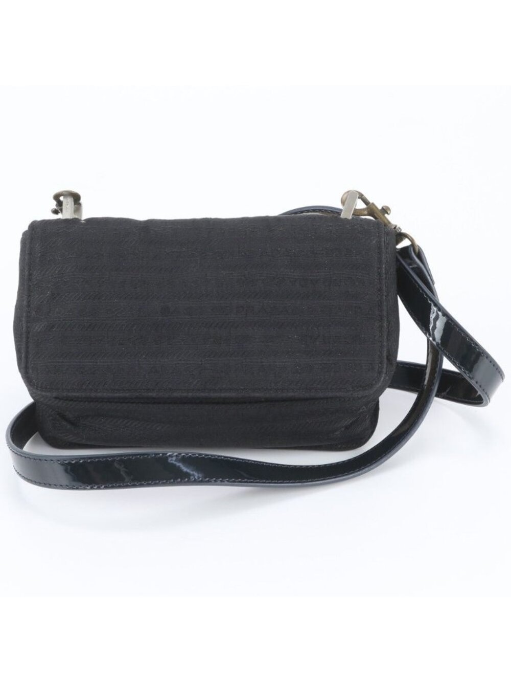 Prada Mesh Leather Nylon Shoulder Bag Crossbody Hand Tote Black